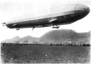 Zeppelin airship LZ 11 Viktoria Luise on May 5, 1912 in Marburg.